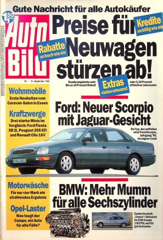 Deckblatt Auto Bild (39/1992)
